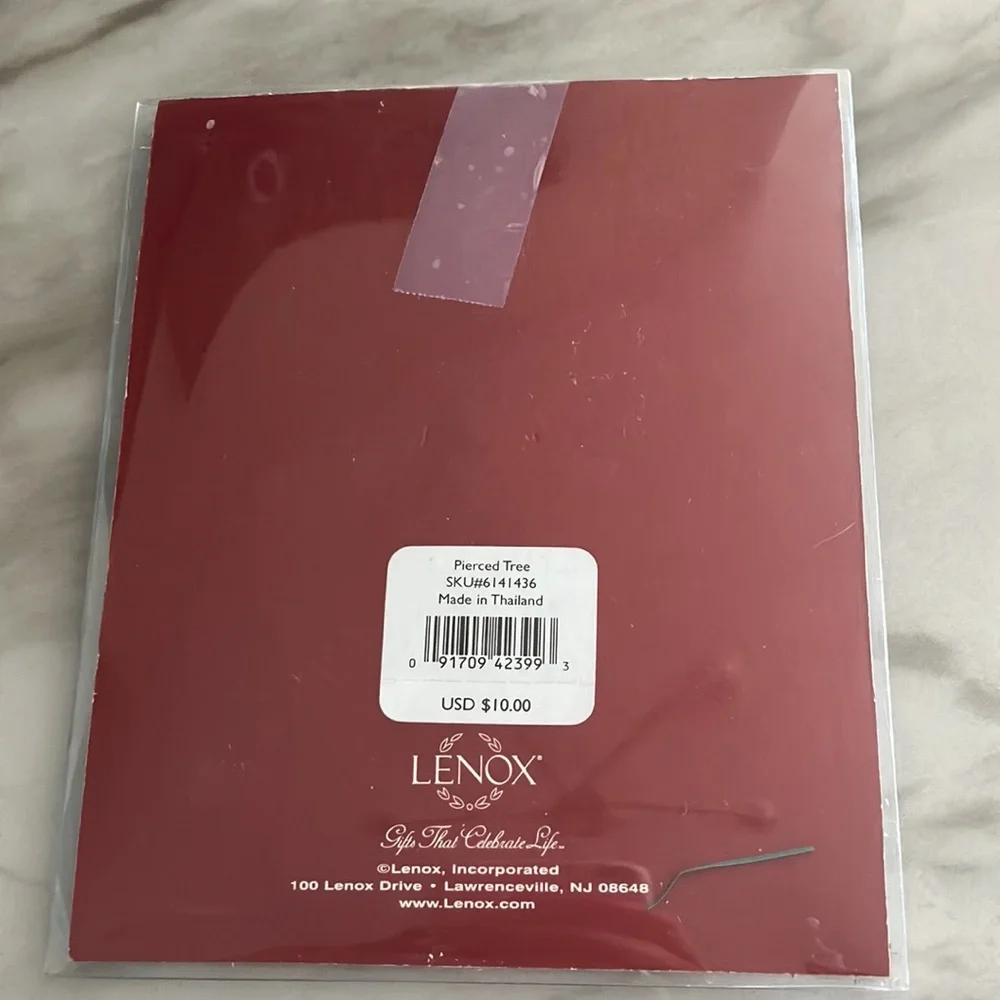 Lenox pierced Christmas tree ornament early 2000 original box Holiday gi…
